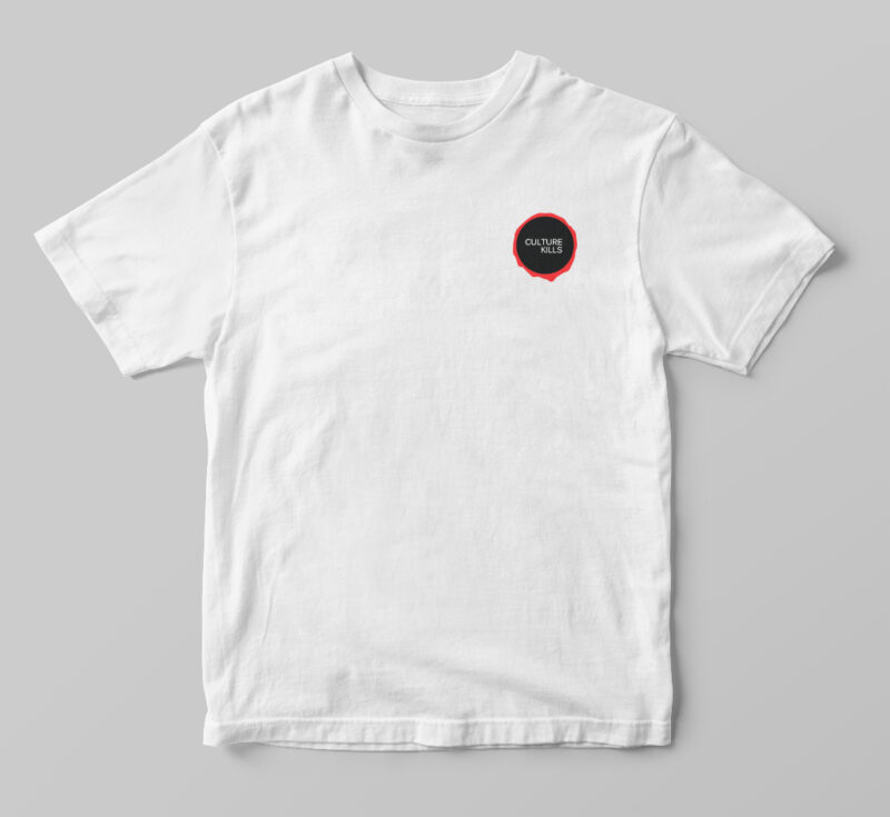 Social Living Culture Kills Graphic Chest Print Logo Shirt Tee