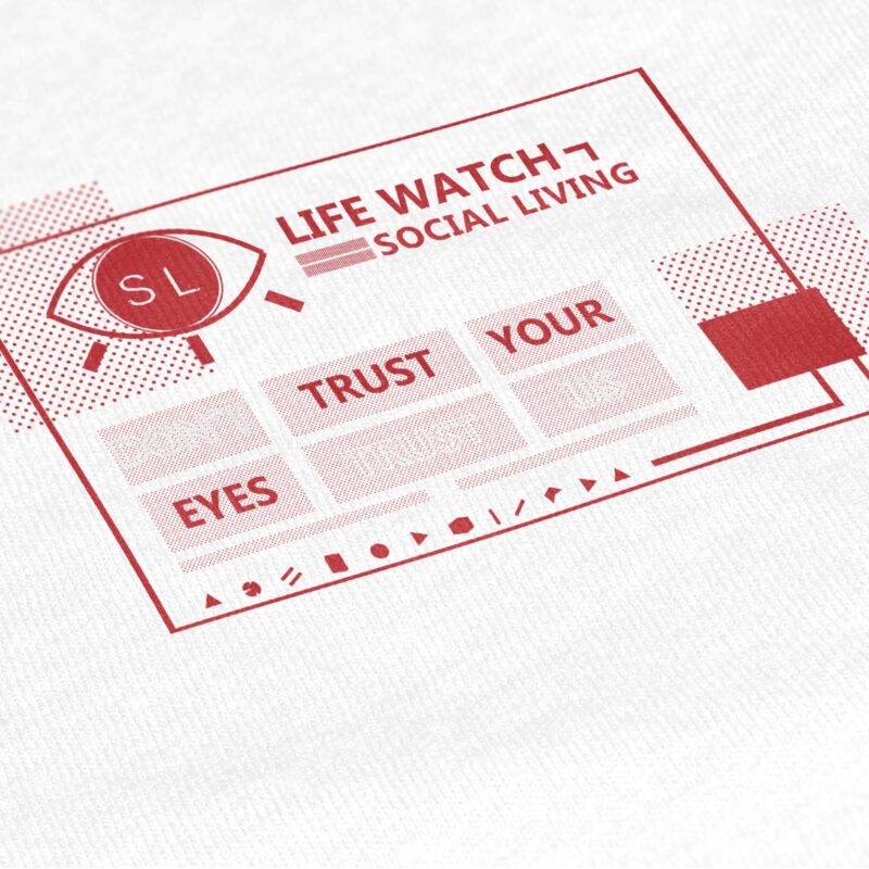 Social Living_Close-Up Graphic T Shirt Mockup_Life Watch