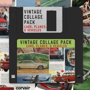 Vintage Collage Pack_Digital Product_mockup_Cars Planes copy