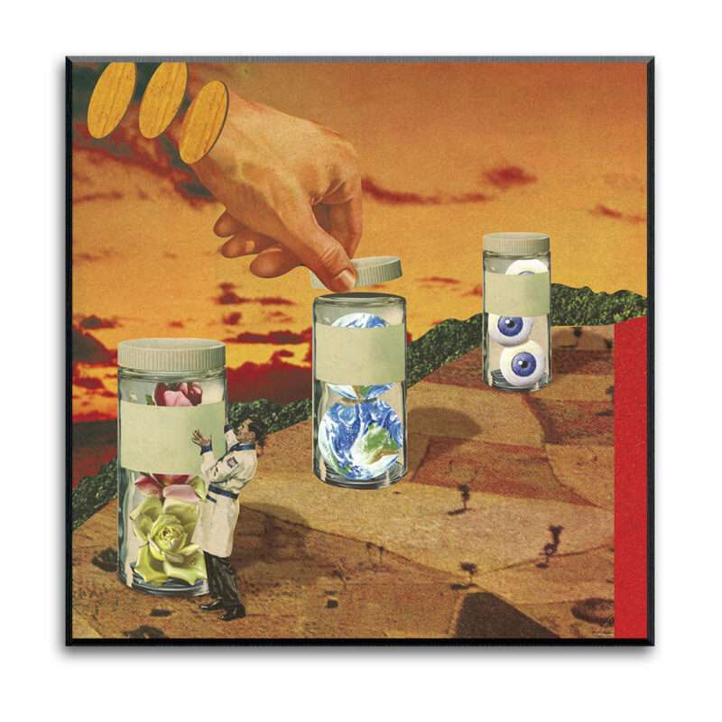 Bottled Up Social Living Collage Art Print