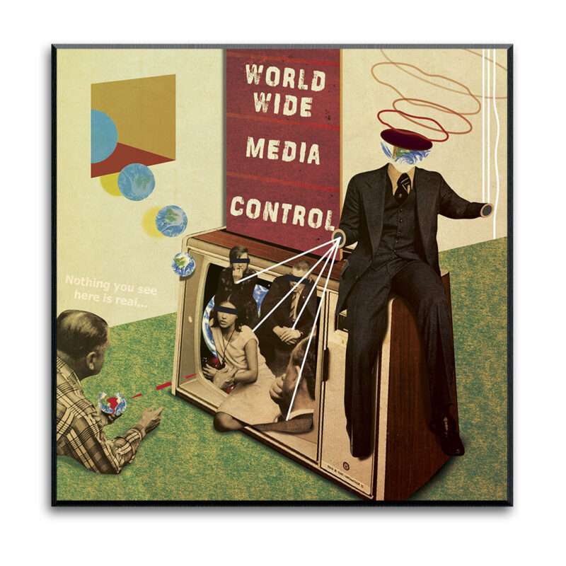 World wide media control Social Living Collage Art Print